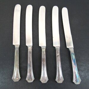 Reed & Barton Pompeian Greek Key & Scrollwork Design Flatware 5 Knives Vintage